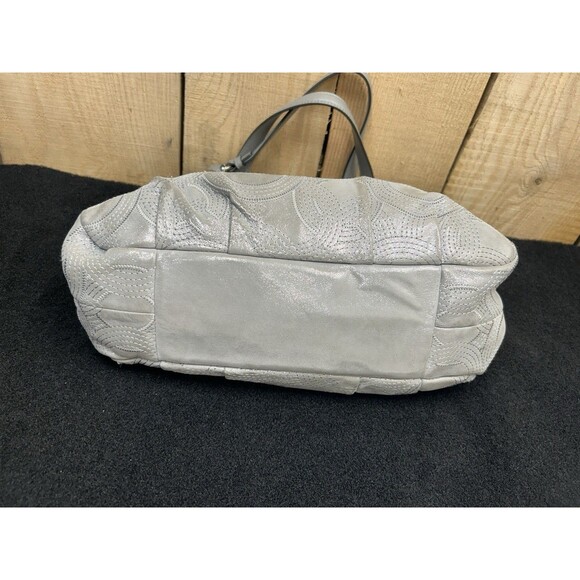 Coach Madison Maggie Stitched Gray Metallic Leather Bag No. F1126-18766 - Picture 8 of 16